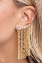 Load image into Gallery viewer, Paparazzi Feuding Fringe - Gold earring