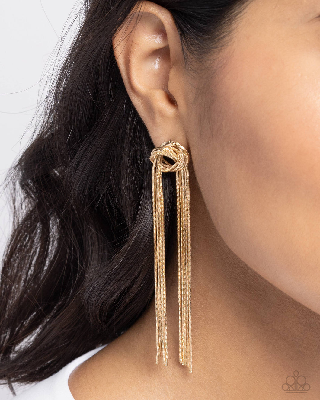 Paparazzi All STRANDS On Deck - Gold earring