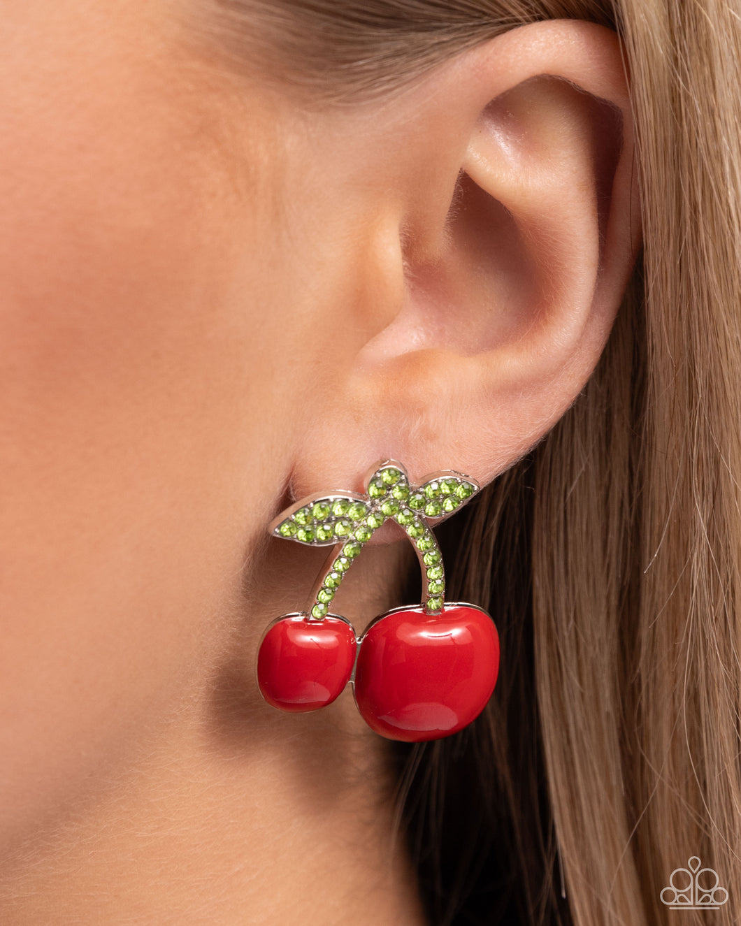 Paparazzi Charming Cherries - Red earring