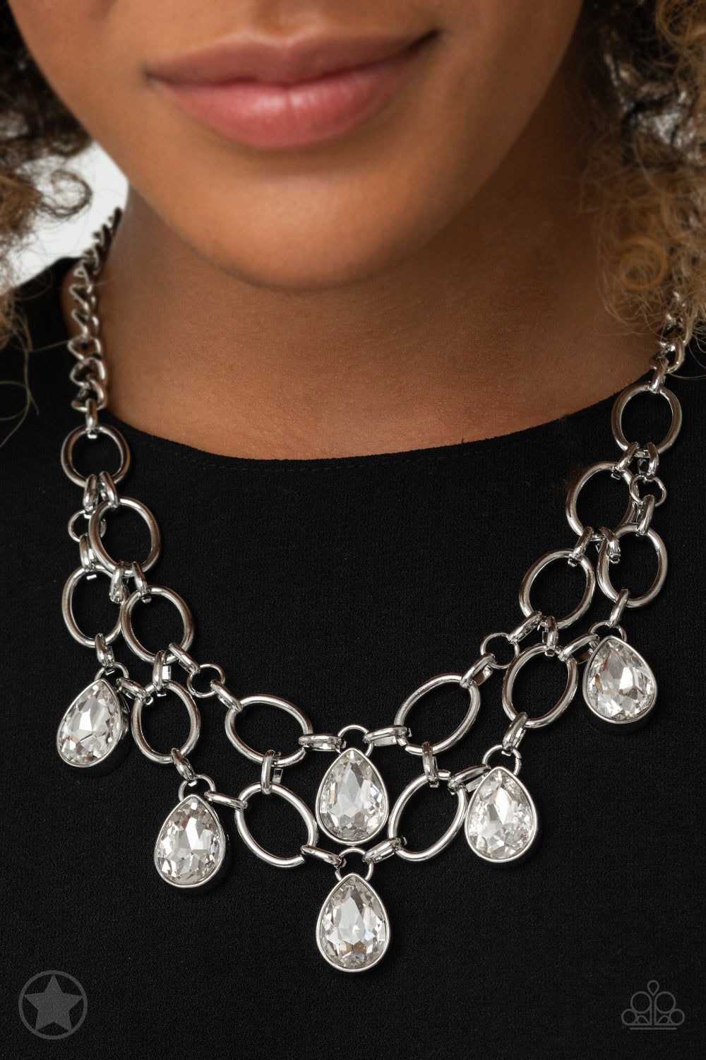 Show-Stopping Shimmer - White necklace