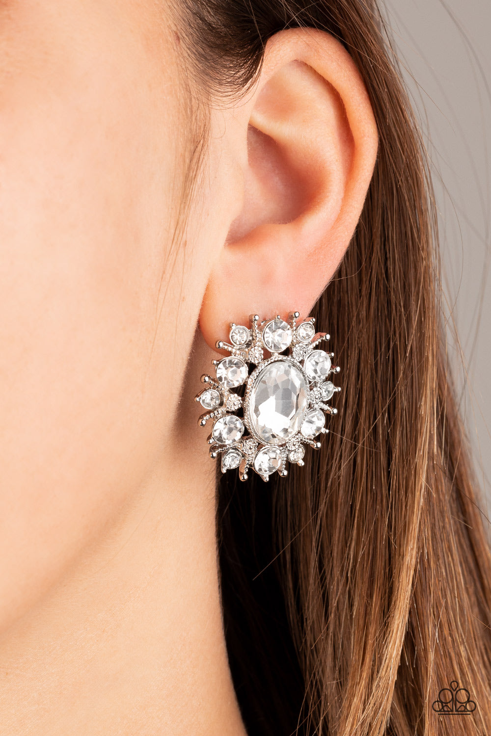 Serious Star Power - White earrings