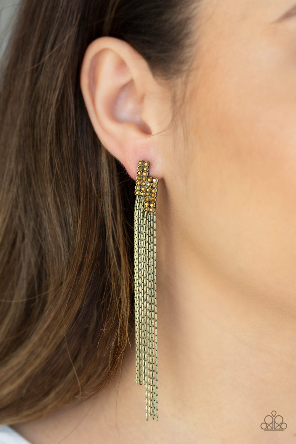 Radio Waves - Brass earrings