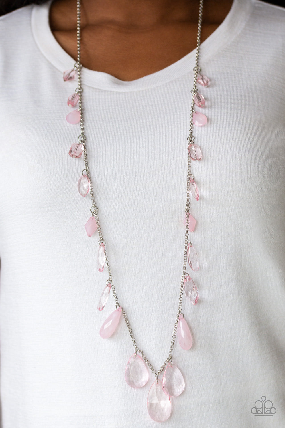 Glow and Steady Wins the Race - Pink necklace