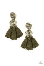 Load image into Gallery viewer, Tenacious Tassel - Green earrings
