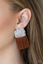 Load image into Gallery viewer, Plume Bloom - Brown earrings
