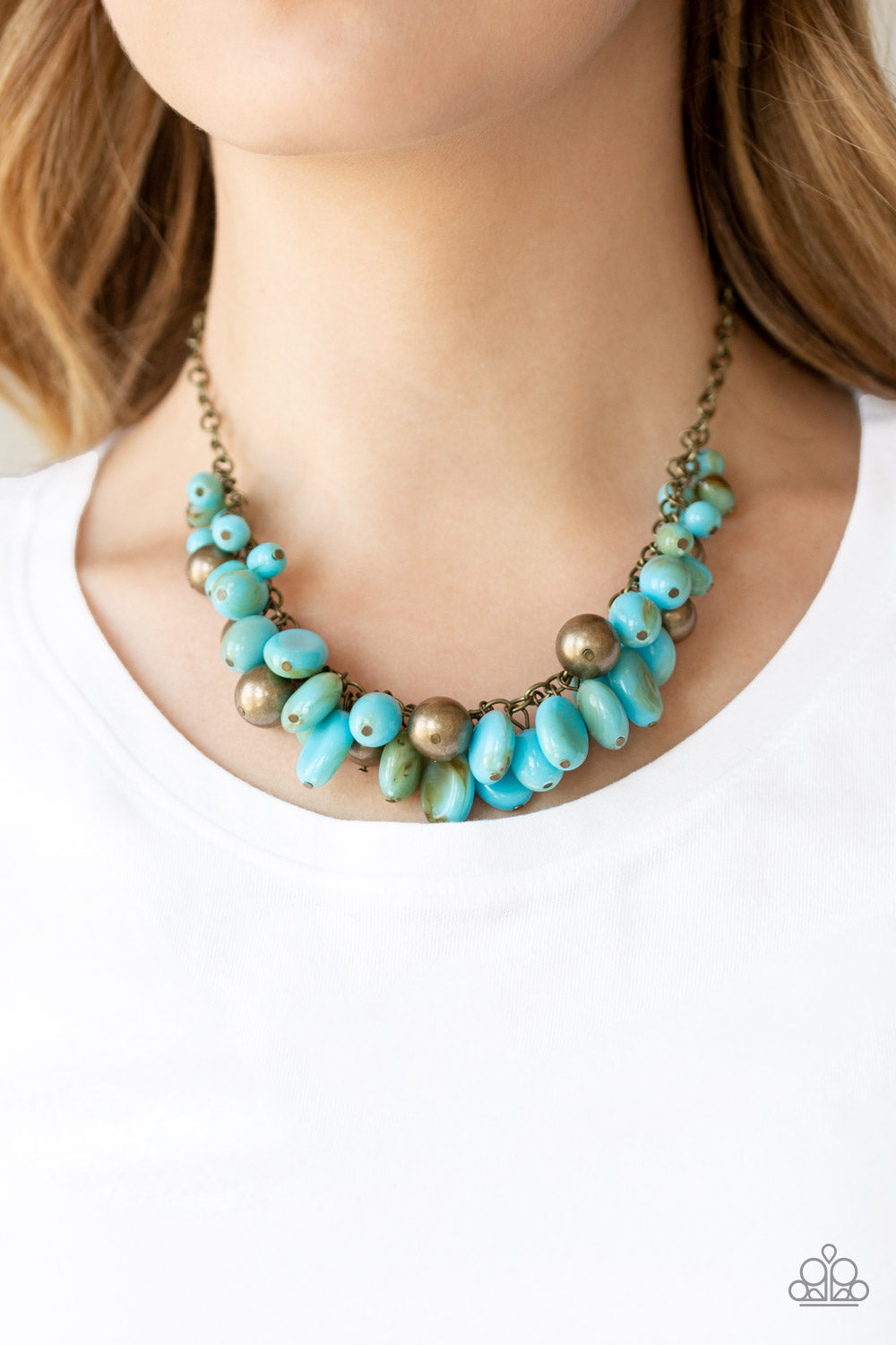 Full Out Fringe - Blue necklace