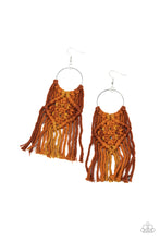 Load image into Gallery viewer, Macrame Rainbow - Brown earrings
