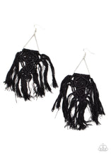 Load image into Gallery viewer, Modern Day Macrame - Black earrings
