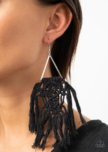 Load image into Gallery viewer, Modern Day Macrame - Black earrings
