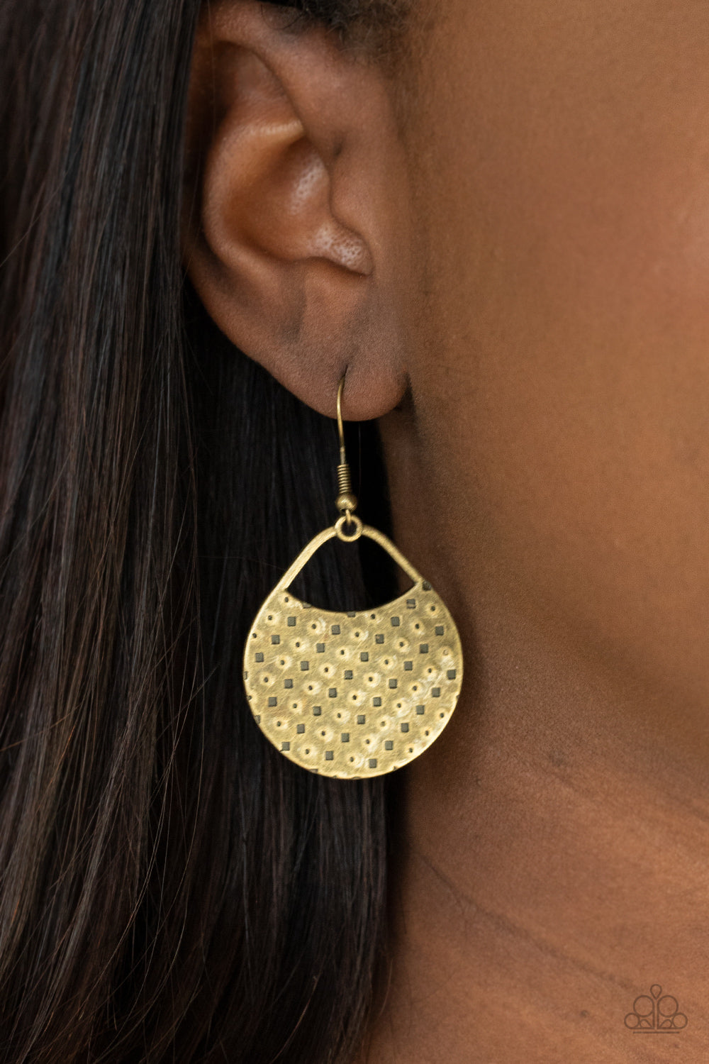 I'm Sensing a Pattern Here - Brass earrings