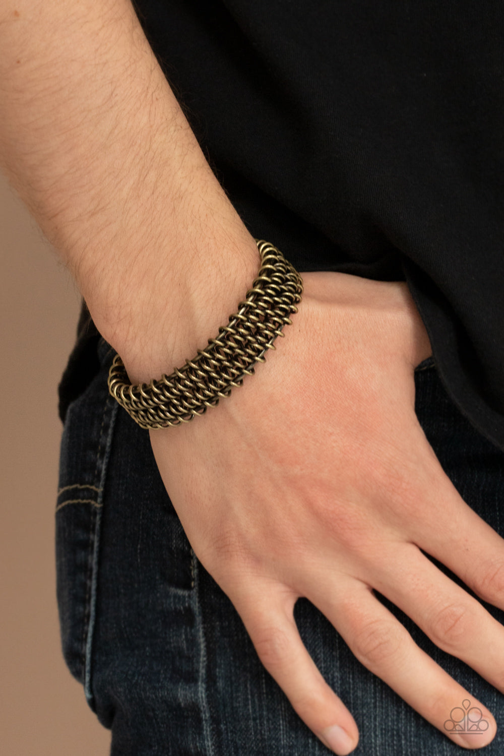 Gridlock - Brass bracelet