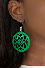 Load image into Gallery viewer, Mandala Meadow - Green earrings
