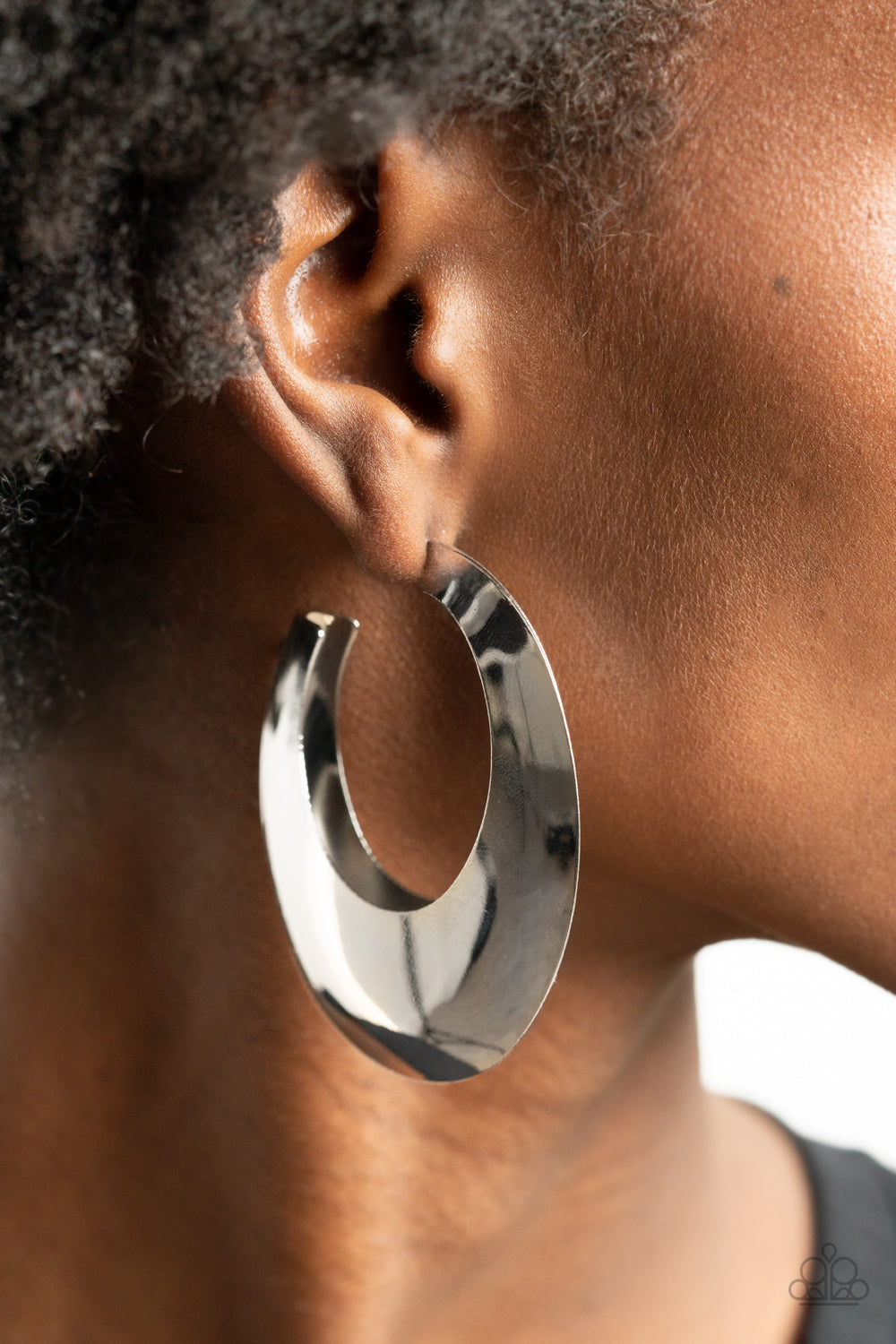 Going Oval-board - Silver earrings