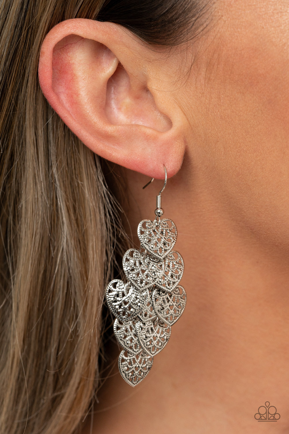 Shimmery Soulmates - Silver earring