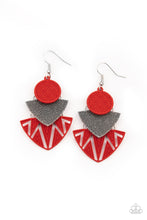 Load image into Gallery viewer, Jurassic Juxtaposition - Red earrings
