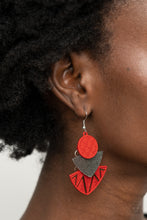 Load image into Gallery viewer, Jurassic Juxtaposition - Red earrings
