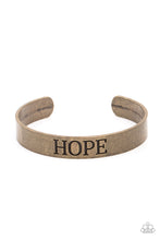 Load image into Gallery viewer, Hope Makes the World Go Round - Brass bracelet
