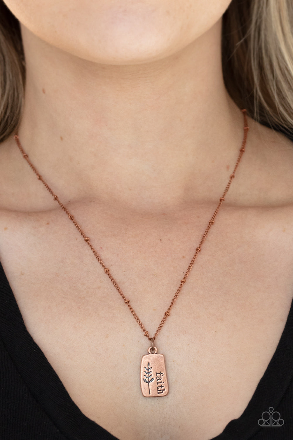 Faith Over Fear - Copper necklace