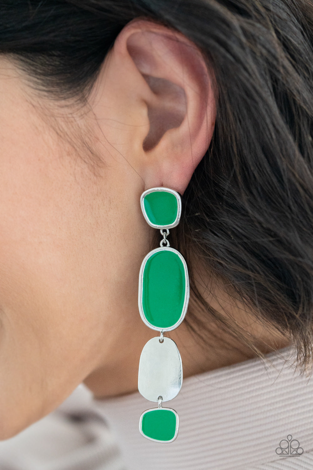 All Out Allure - Green earring