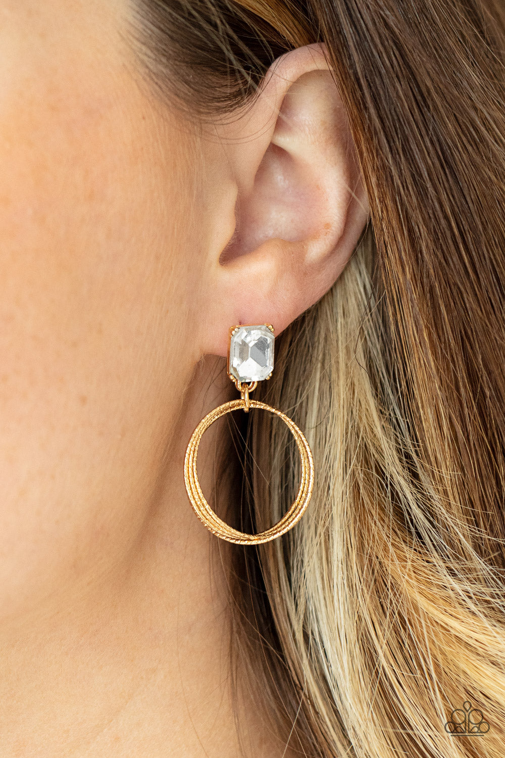Prismatic Perfection - Gold earring