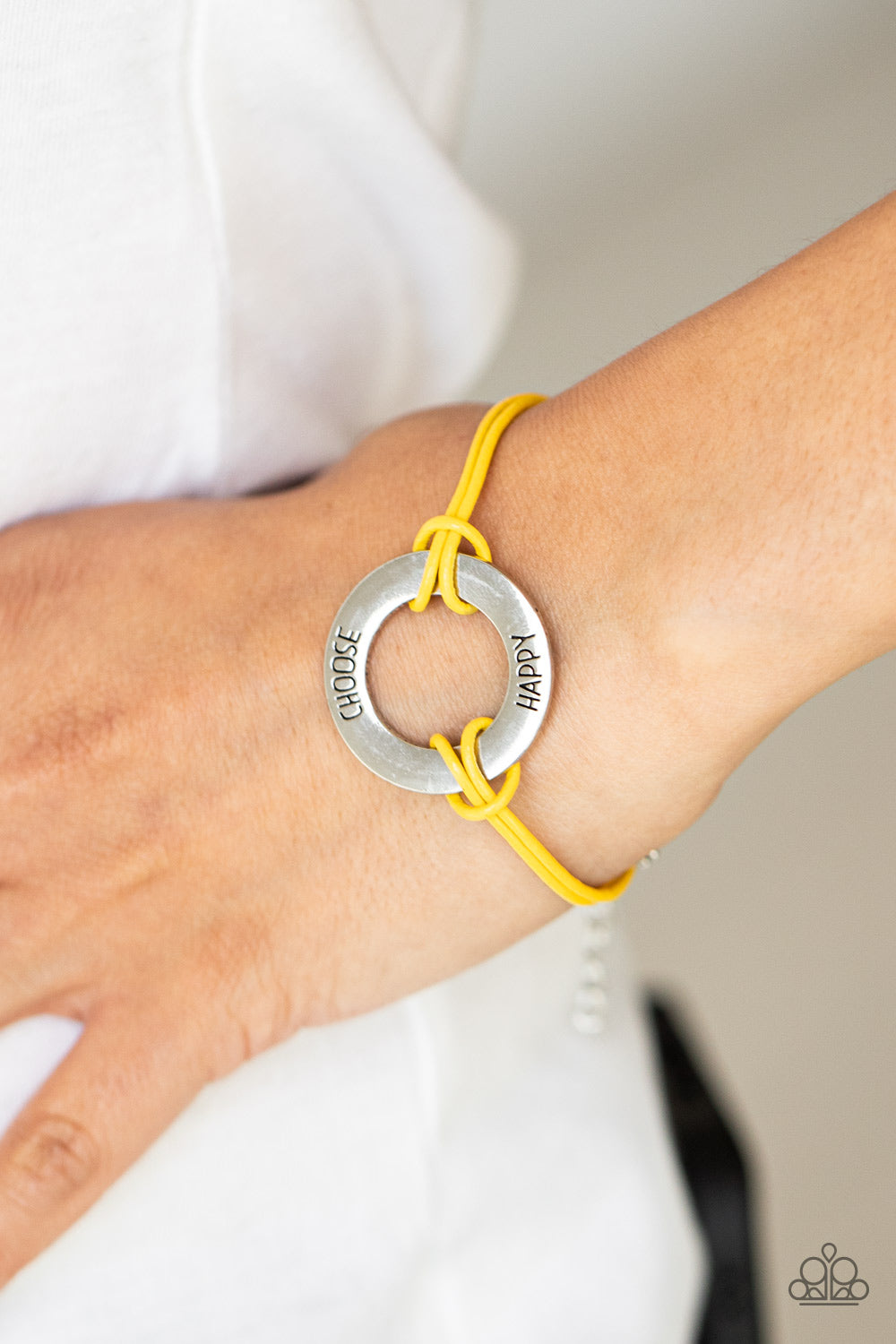 Choose Happy - Yellow bracelet