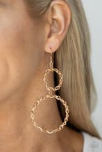 Load image into Gallery viewer, Paparazzi Twist of FABULOUS - Gold earring
