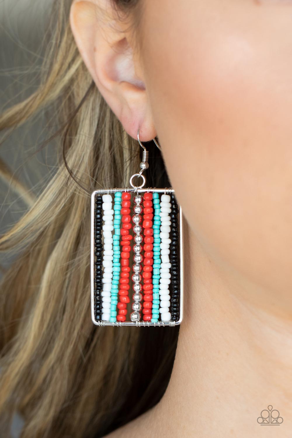 Beadwork Wonder - Red earring