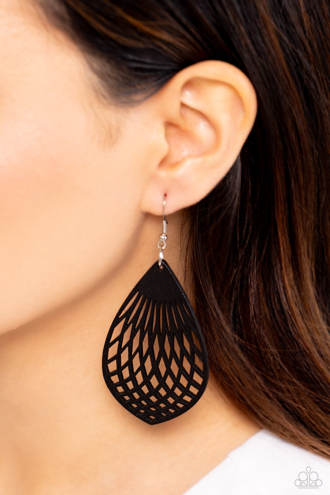 Paparazzi Caribbean Coral - Black earring