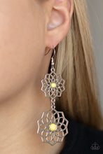 Load image into Gallery viewer, Paparazzi Posh Posy - Yellow earring
