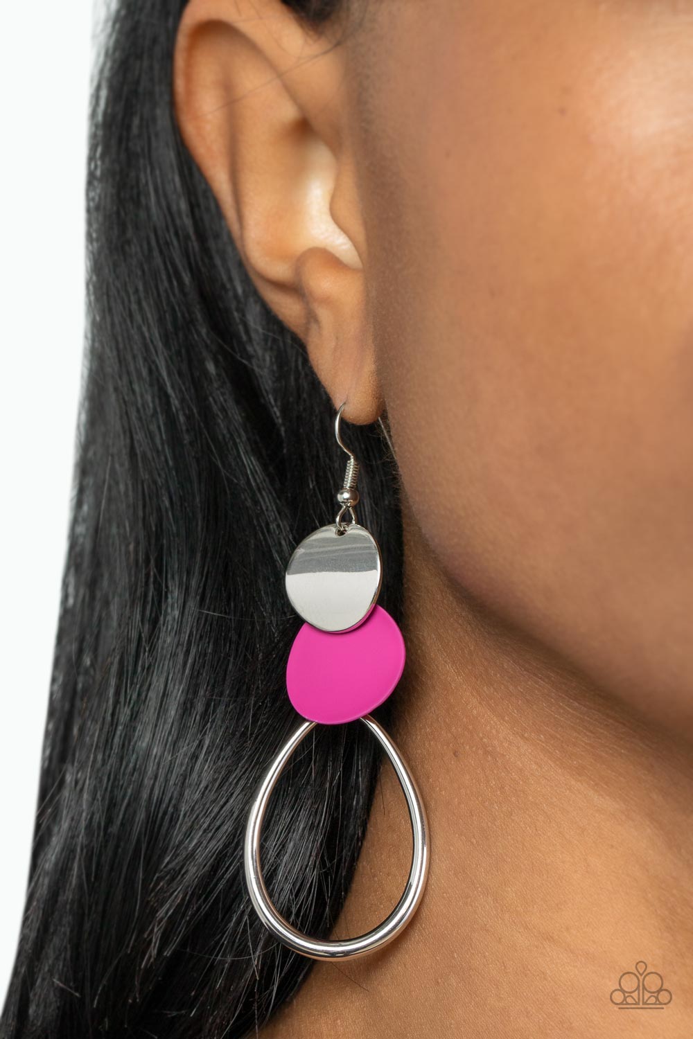 Retro Reception - Pink earring