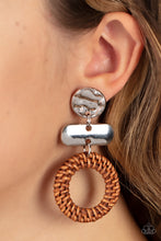 Load image into Gallery viewer, Woven Whimsicality - Brown earring
