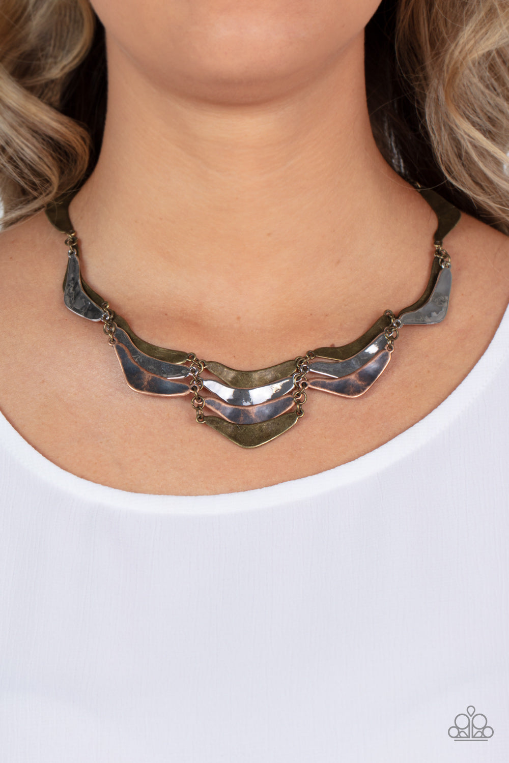 Mixed Metal Mecca - Brass necklace