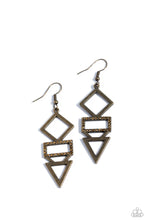 Load image into Gallery viewer, Paparazzi Glamorously Geometric - Brass earring
