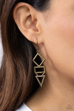 Load image into Gallery viewer, Paparazzi Glamorously Geometric - Brass earring
