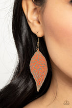 Load image into Gallery viewer, Leafy Luxury - Orange earring
