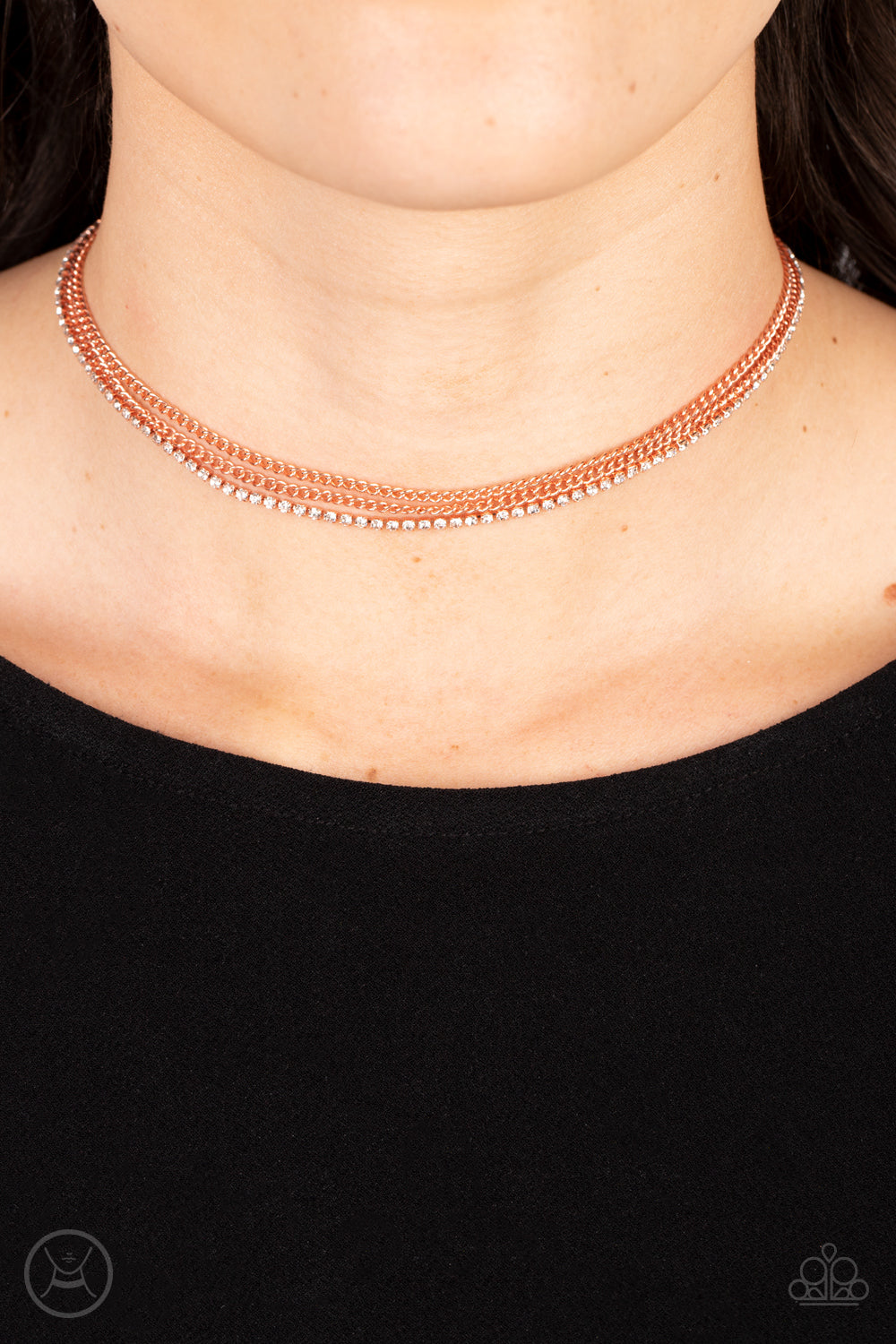 Paparazzi Glitzy Gusto - Copper necklace