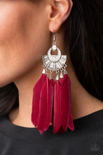 Load image into Gallery viewer, Plume Paradise - Red earring
