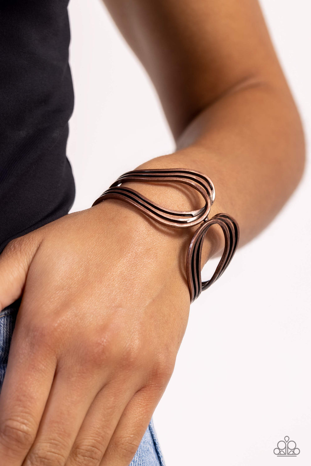 Paparazzi Shockwave Attitude - Copper bracelet