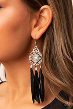 Load image into Gallery viewer, Pretty in PLUMES - Black earring
