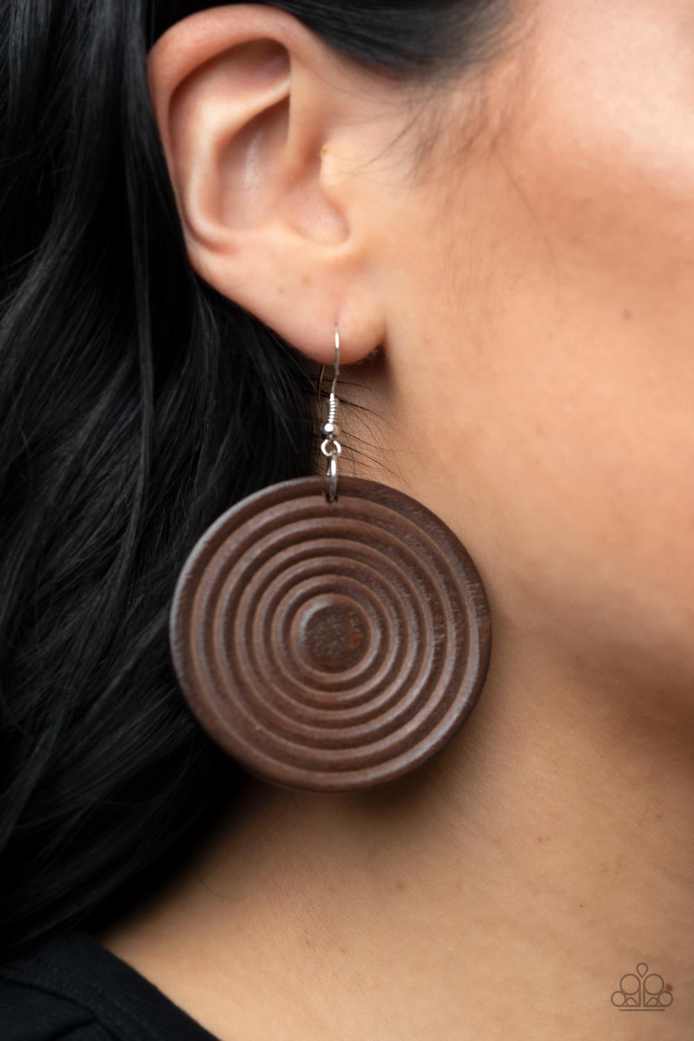 Paparazzi Caribbean Cymbal - Brown earring