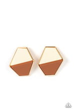 Load image into Gallery viewer, Generically Geometric - Brown earring
