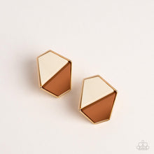 Load image into Gallery viewer, Generically Geometric - Brown earring
