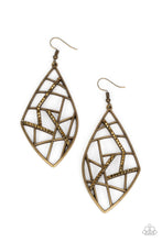 Load image into Gallery viewer, Paparazzi Geo Grid - Brass earring
