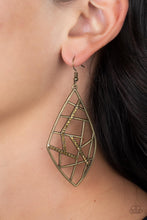 Load image into Gallery viewer, Paparazzi Geo Grid - Brass earring
