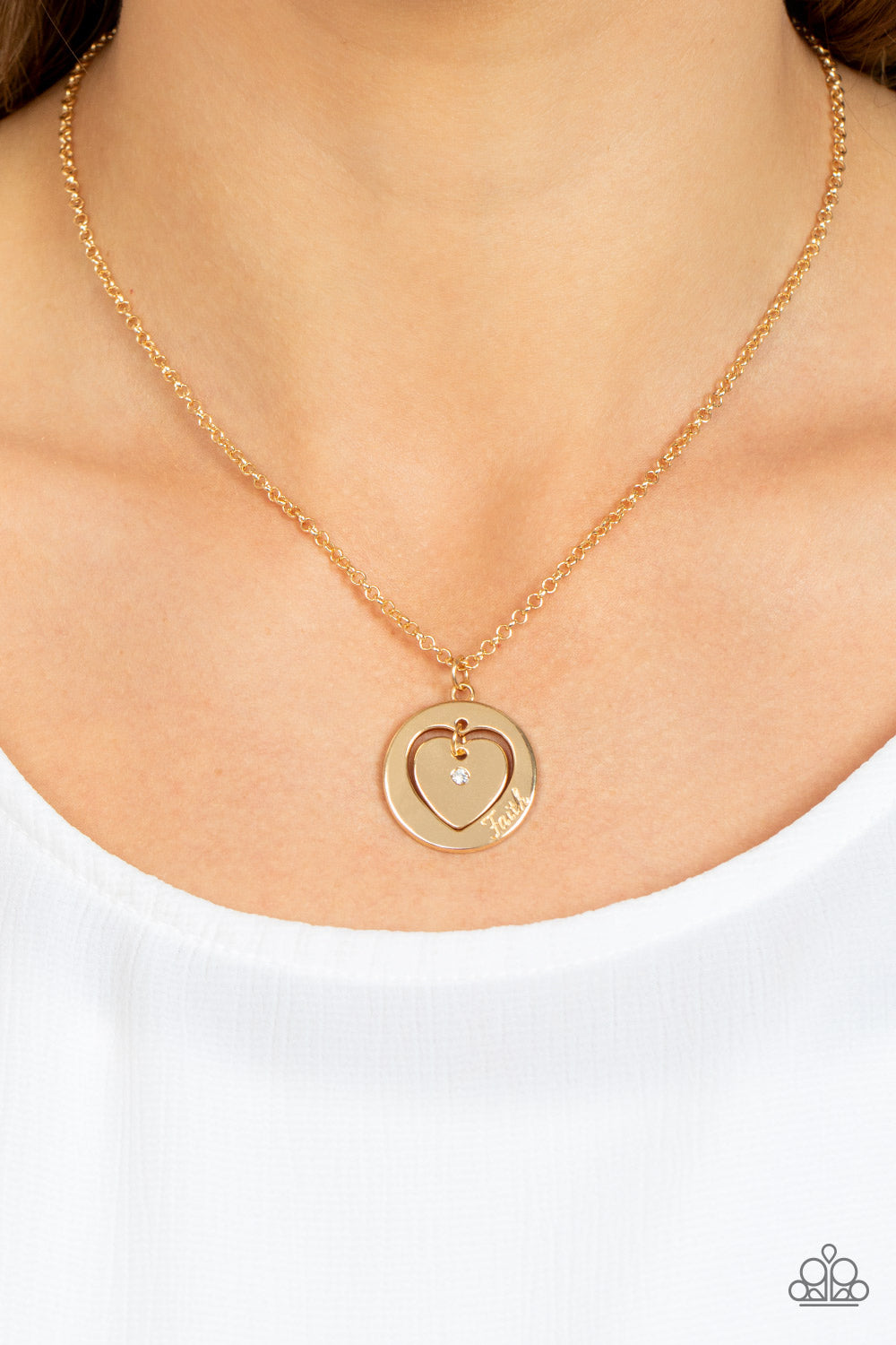 Paparazzi Heart Full of Faith - Gold necklace