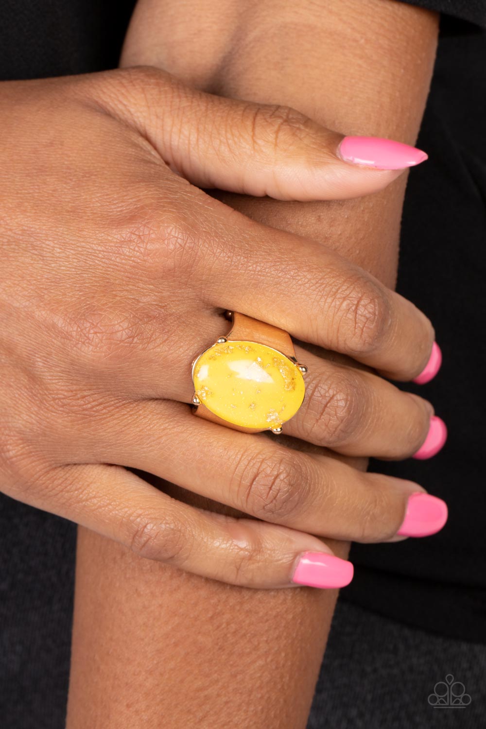 Gold Leaf Glam - Yellow ring