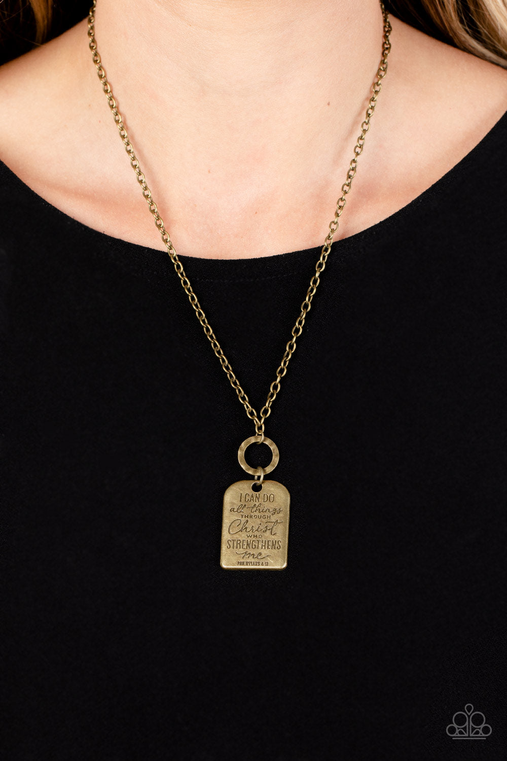 Persevering Philippians - Brass necklace