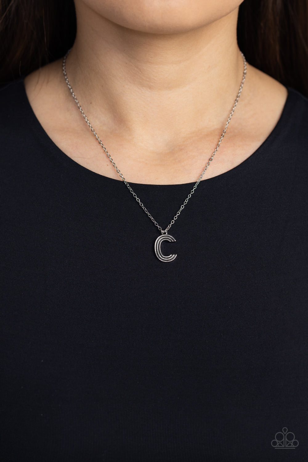 Paparazzi Leave Your Initials - Silver - C - necklace