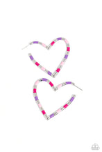 Load image into Gallery viewer, Paparazzi Striped Sweethearts - Pink earring
