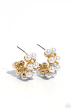 Load image into Gallery viewer, Paparazzi White Collar Wardrobe - Gold earring
